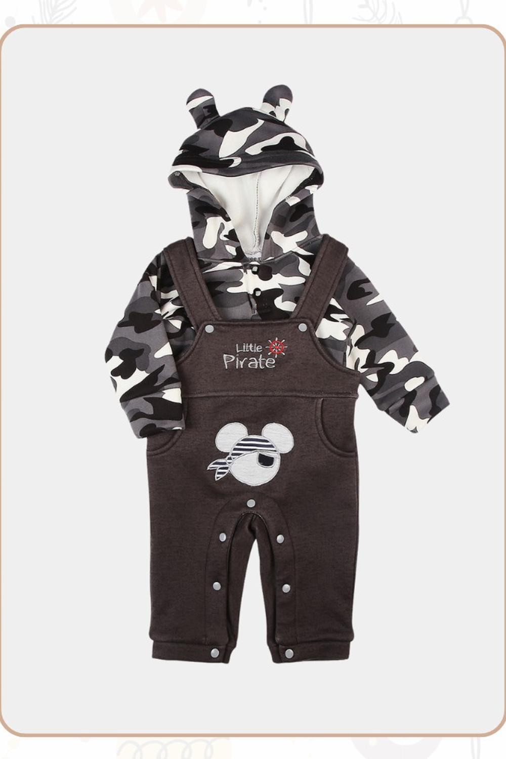 Mee Mee Printed Cotton Cute Baby Dungaree Set With Snap Buttons